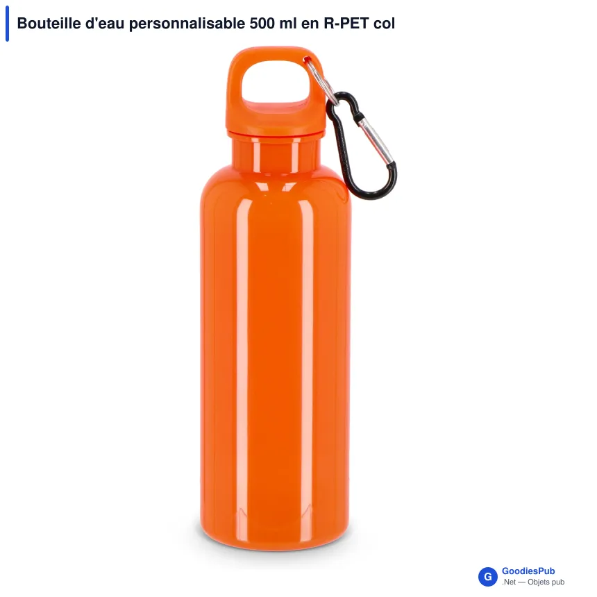 Bouteille d'eau personnalisable 500 ml en R-PET coloré avec logo - Nina - Image 8