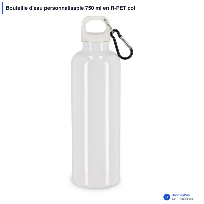 Bouteille d'eau personnalisable 750 ml en R-PET coloré avec logo - Nina - Image 2