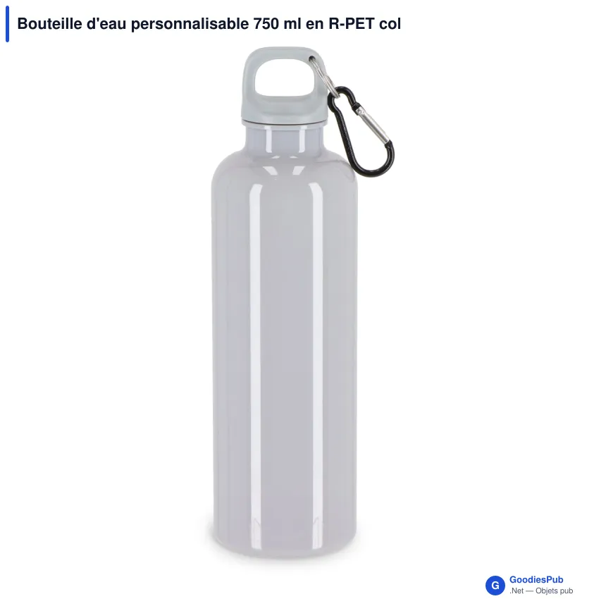Bouteille d'eau personnalisable 750 ml en R-PET coloré avec logo - Nina - Image 4