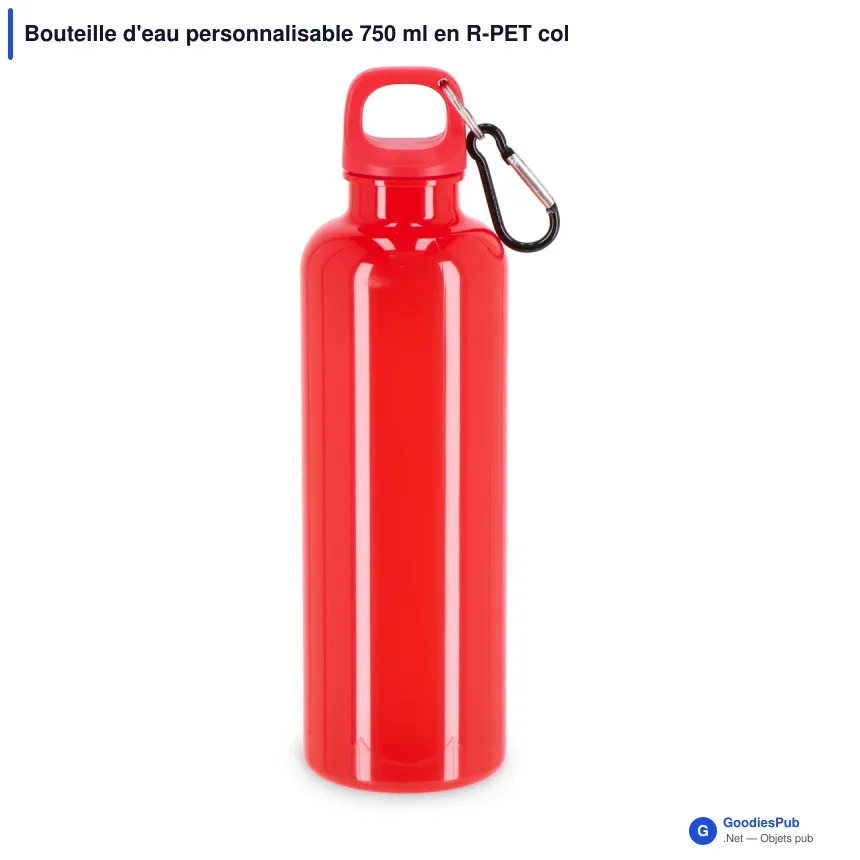 Bouteille d'eau personnalisable 750 ml en R-PET coloré avec logo - Nina - Image 5