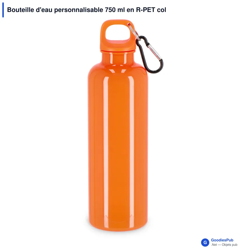 Bouteille d'eau personnalisable 750 ml en R-PET coloré avec logo - Nina - Image 7