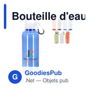 Bouteille d'eau personnalisable 500 ml en R-PET transparent avec logo - Noa - Miniature 1