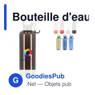 Bouteille d'eau personnalisable 750 ml en R-PET transparent avec logo - Noa - Miniature 1