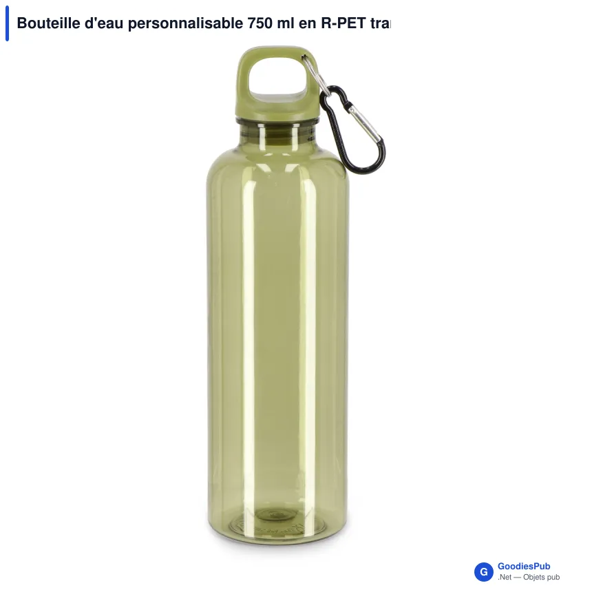 Bouteille d'eau personnalisable 750 ml en R-PET transparent avec logo - Noa - Image 8