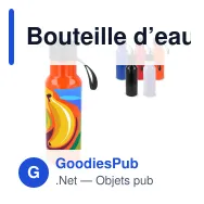 Bouteille d’eau personnalisable en R-PET 600 ml avec logo - Nouvel - Miniature 1