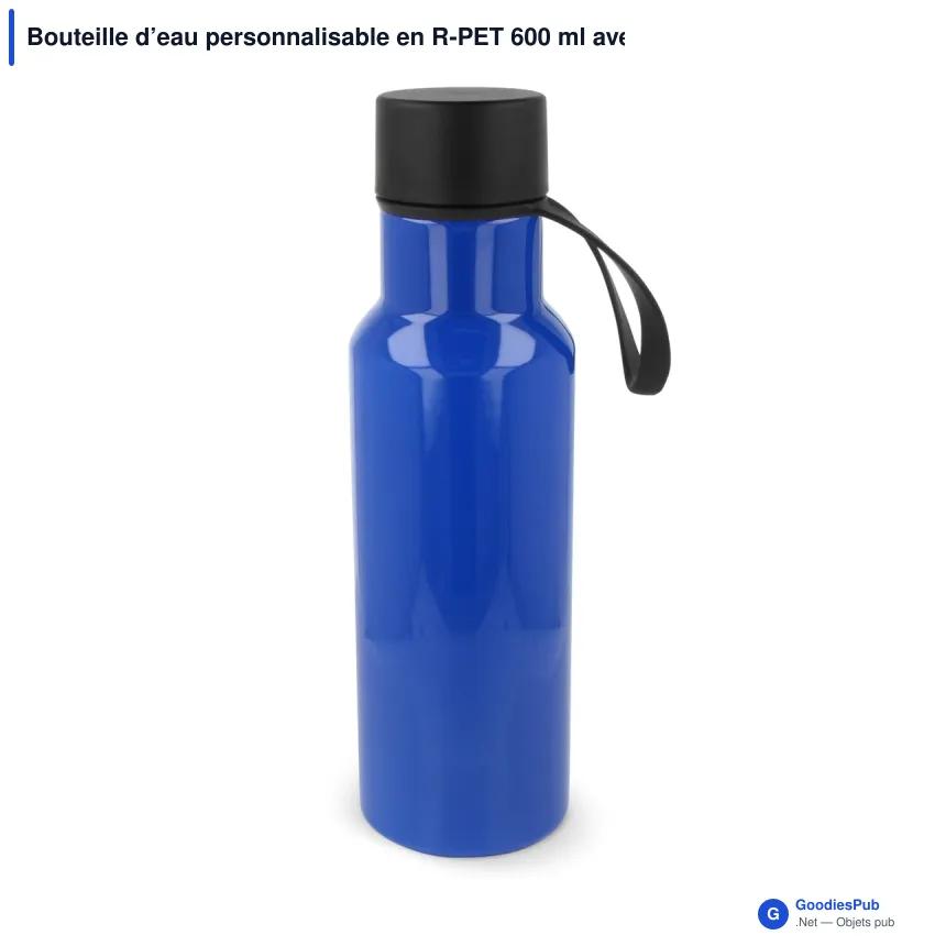 Bouteille d’eau personnalisable en R-PET 600 ml avec logo - Nouvel - Image 2