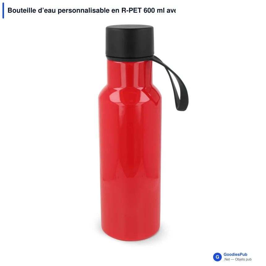 Bouteille d’eau personnalisable en R-PET 600 ml avec logo - Nouvel - Image 5