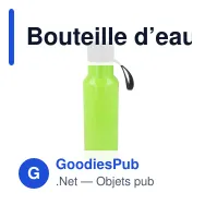 Bouteille d’eau personnalisable en R-PET 600 ml avec logo - Nouvel - Miniature 6