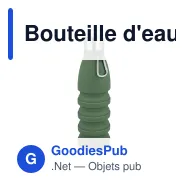 Bouteille d'eau pliable personnalisable en silicone avec logo - 550 ml - Miniature 2