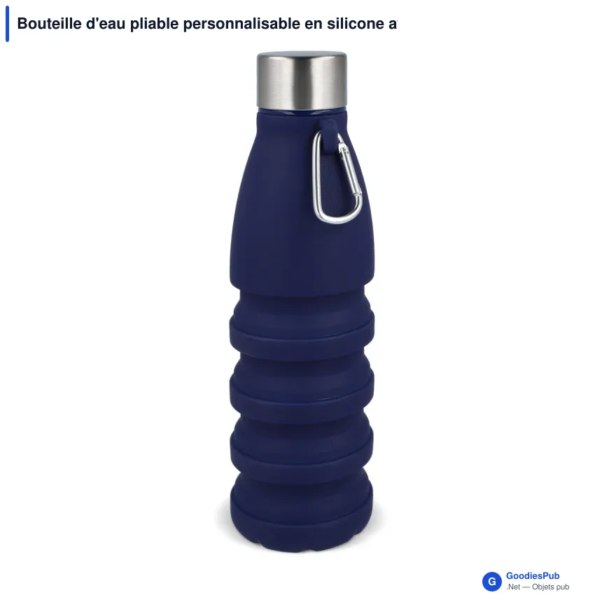 Bouteille d'eau pliable personnalisable en silicone avec logo - 550 ml - Image 4