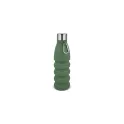 Variante Vert olive - Bouteille d'eau pliable personnalisable en silicone avec logo - 550 ml