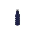 Variante Bleu foncé - Bouteille d'eau pliable personnalisable en silicone avec logo - 550 ml