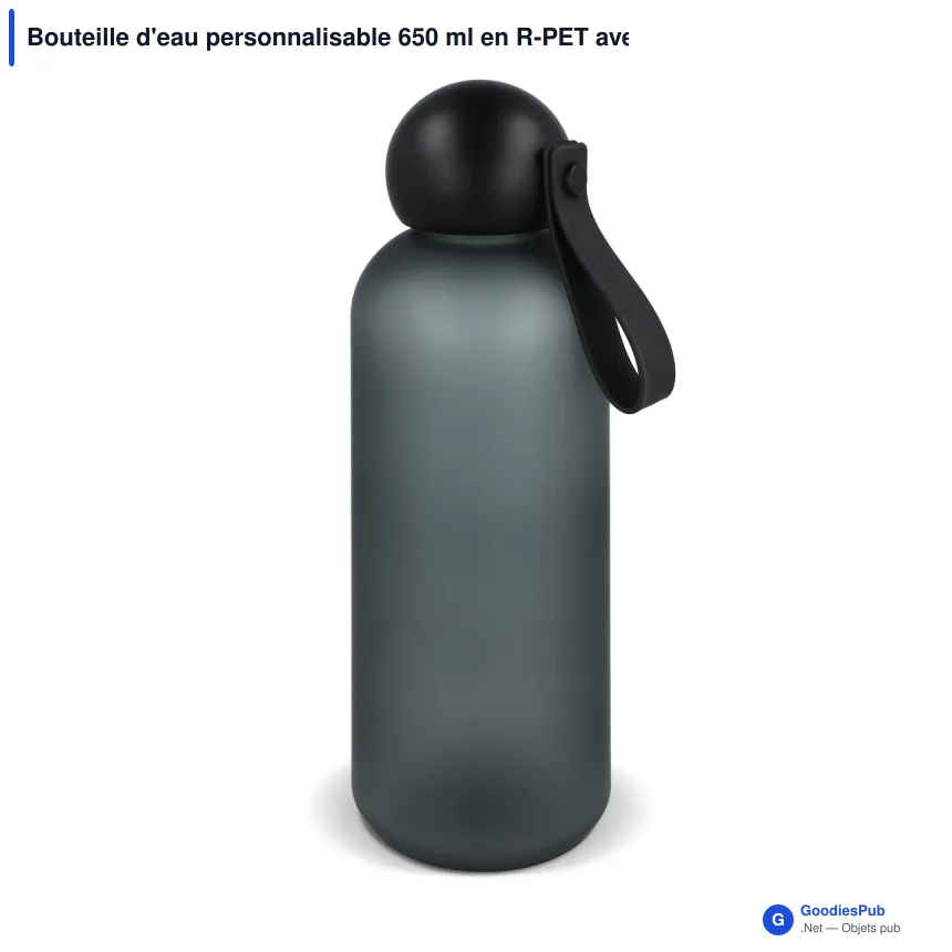Bouteille d'eau personnalisable 650 ml en R-PET avec logo - Sagaform Tom - Image 2