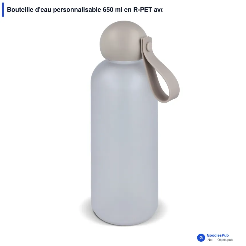 Bouteille d'eau personnalisable 650 ml en R-PET avec logo - Sagaform Tom - Image 3