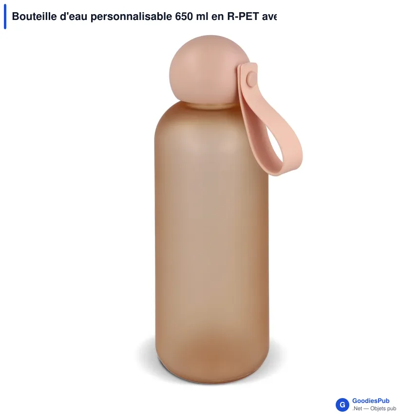 Bouteille d'eau personnalisable 650 ml en R-PET avec logo - Sagaform Tom - Image 4