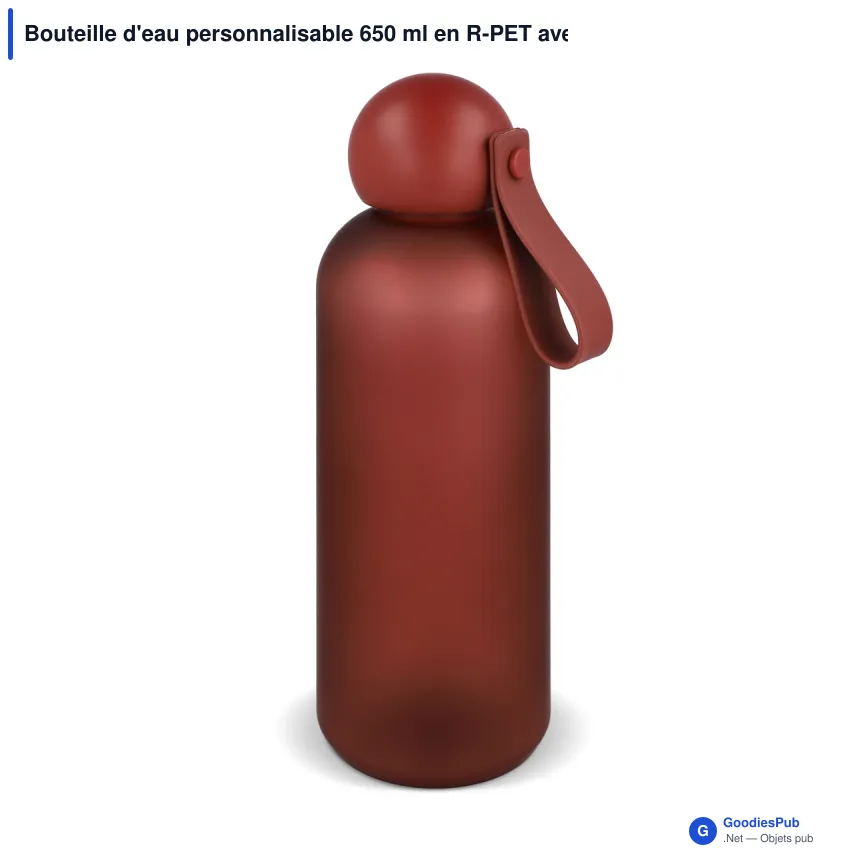 Bouteille d'eau personnalisable 650 ml en R-PET avec logo - Sagaform Tom - Image 5