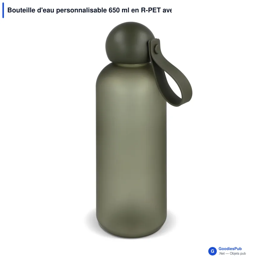 Bouteille d'eau personnalisable 650 ml en R-PET avec logo - Sagaform Tom - Image 7