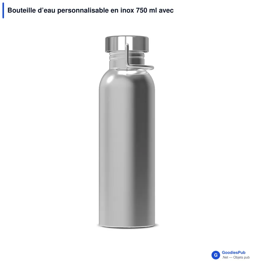 Bouteille d’eau personnalisable en inox 750 ml avec logo - Skyler - Image 2
