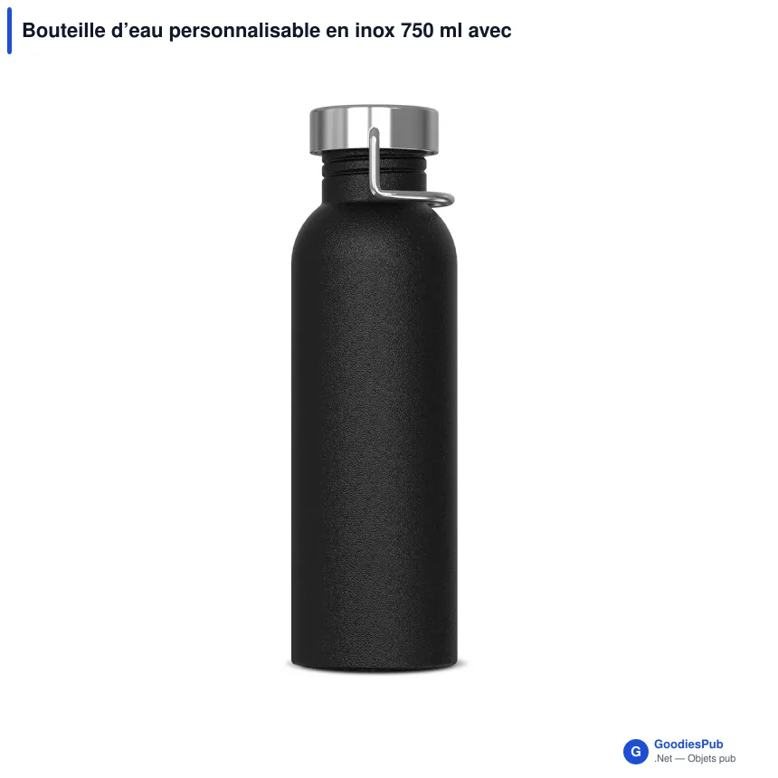 Bouteille d’eau personnalisable en inox 750 ml avec logo - Skyler - Image 3