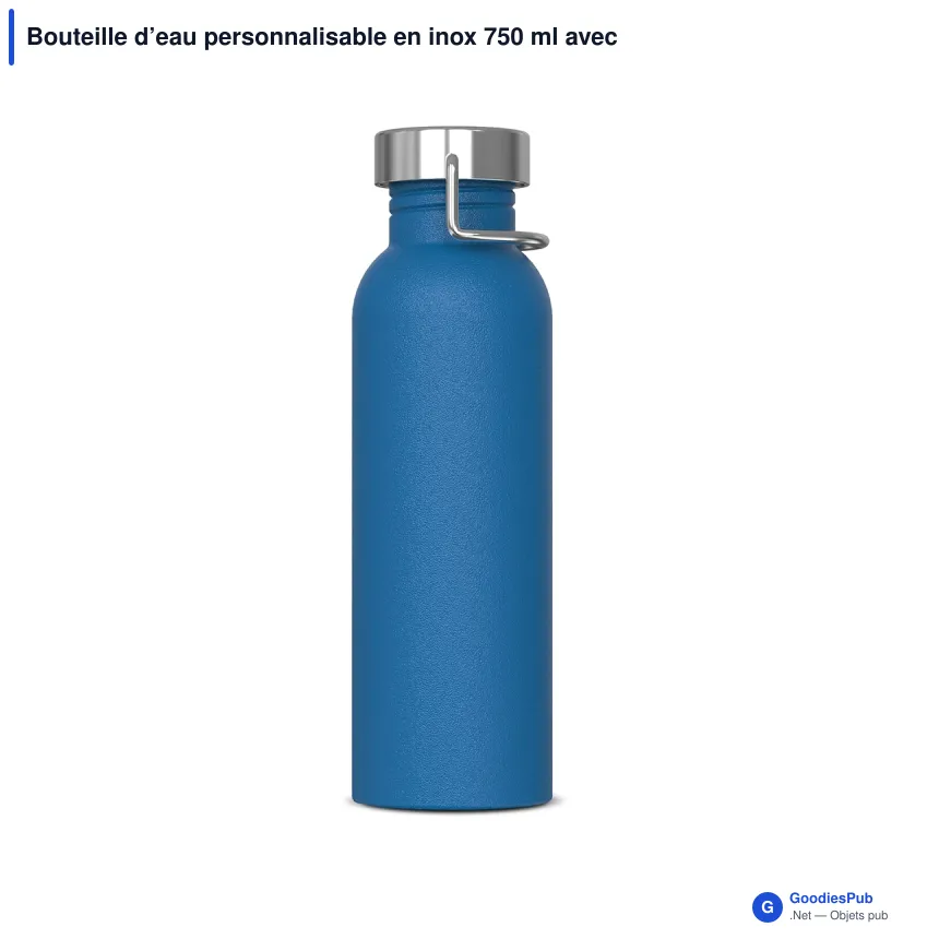 Bouteille d’eau personnalisable en inox 750 ml avec logo - Skyler - Image 4
