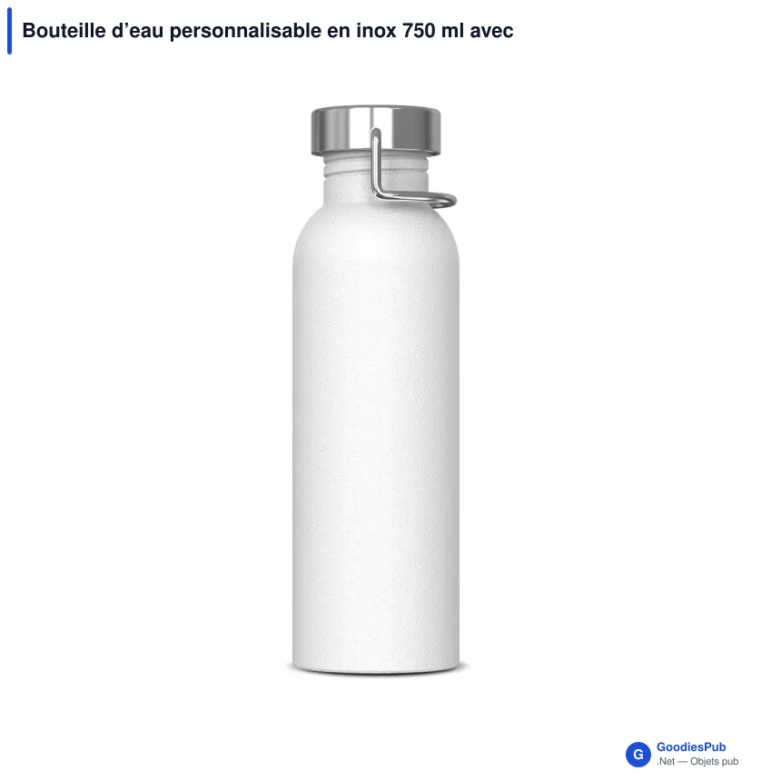 Bouteille d’eau personnalisable en inox 750 ml avec logo - Skyler - Image 5