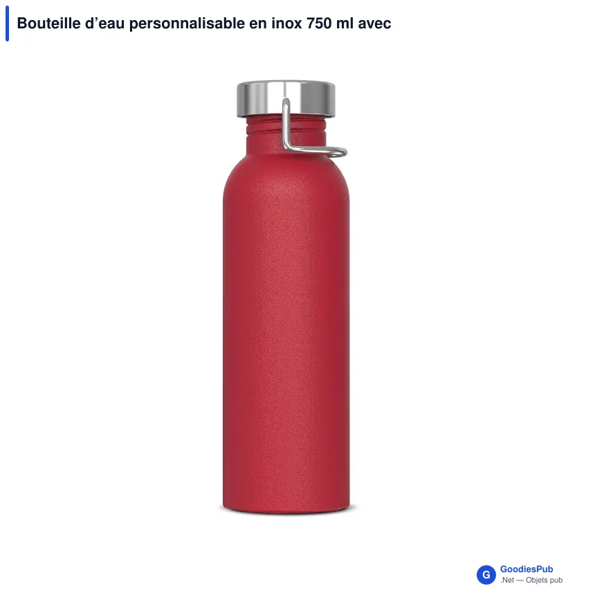Bouteille d’eau personnalisable en inox 750 ml avec logo - Skyler - Image 6