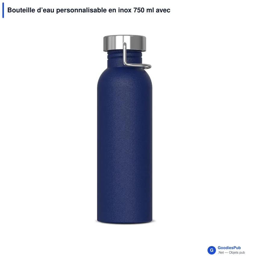 Bouteille d’eau personnalisable en inox 750 ml avec logo - Skyler - Image 7