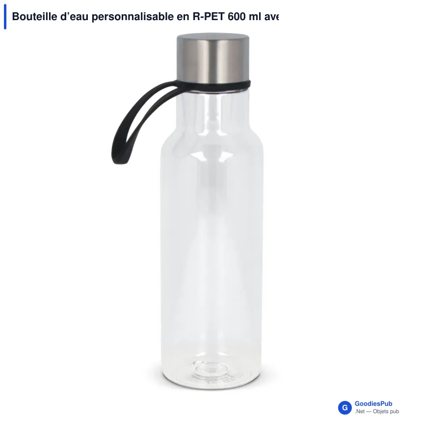 Bouteille d’eau personnalisable en R-PET 600 ml avec logo - Tatum - Image 2