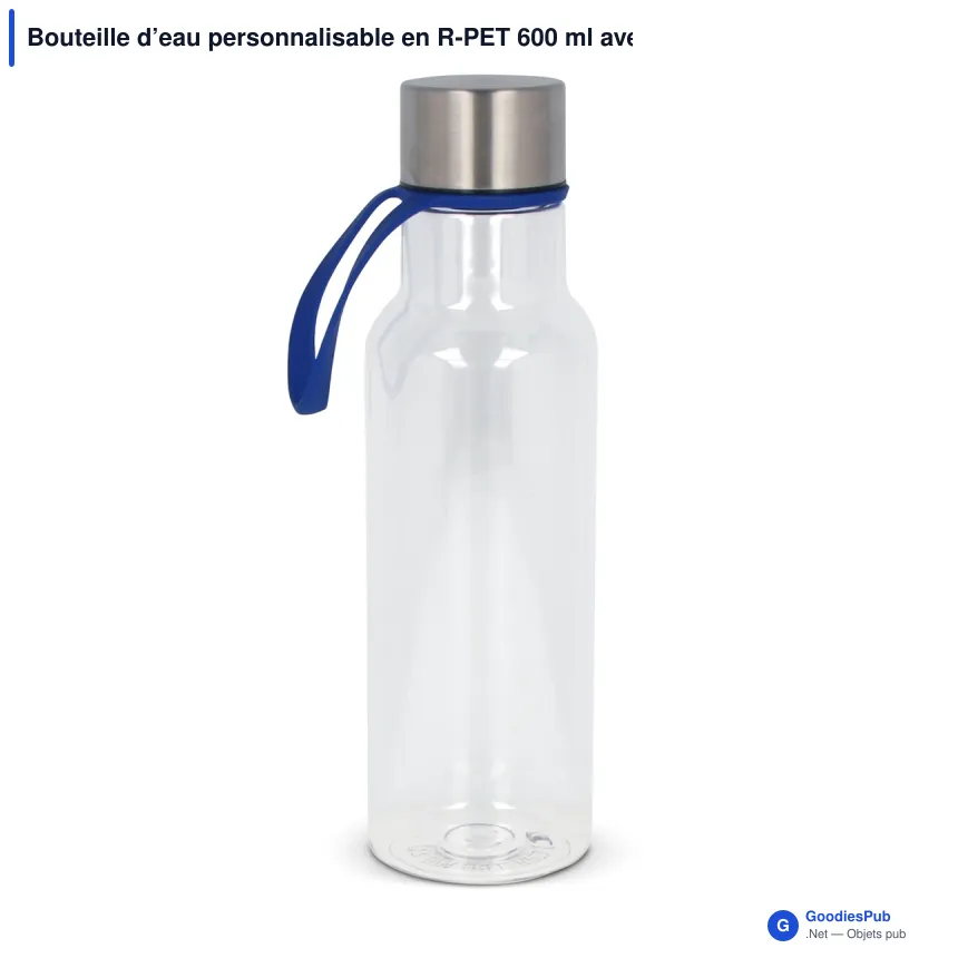 Bouteille d’eau personnalisable en R-PET 600 ml avec logo - Tatum - Image 3