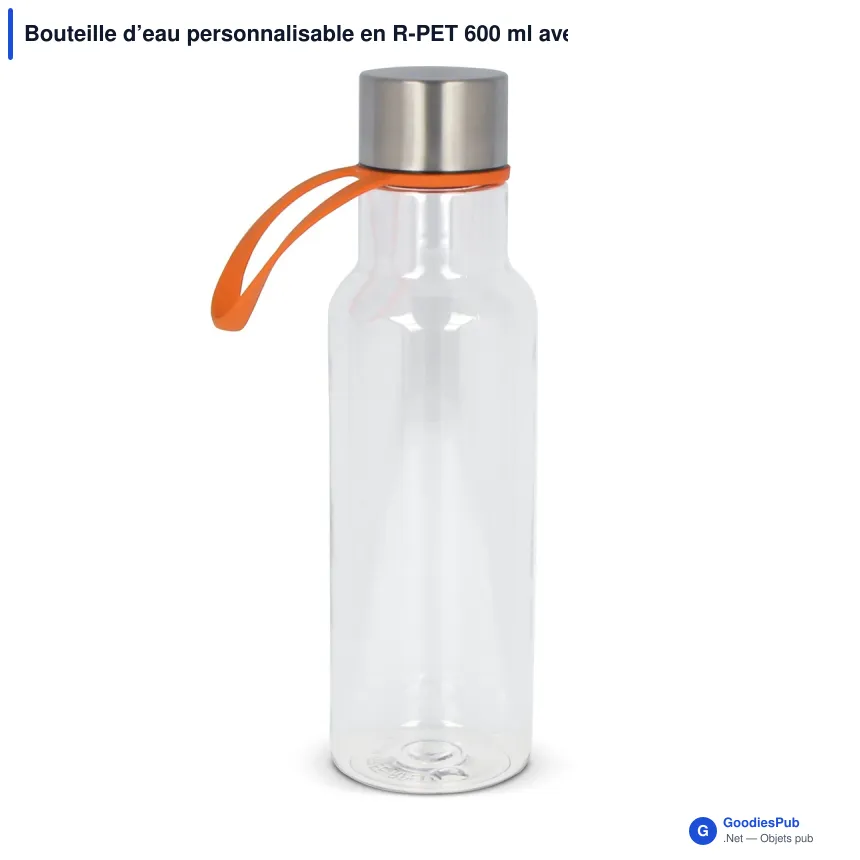 Bouteille d’eau personnalisable en R-PET 600 ml avec logo - Tatum - Image 4