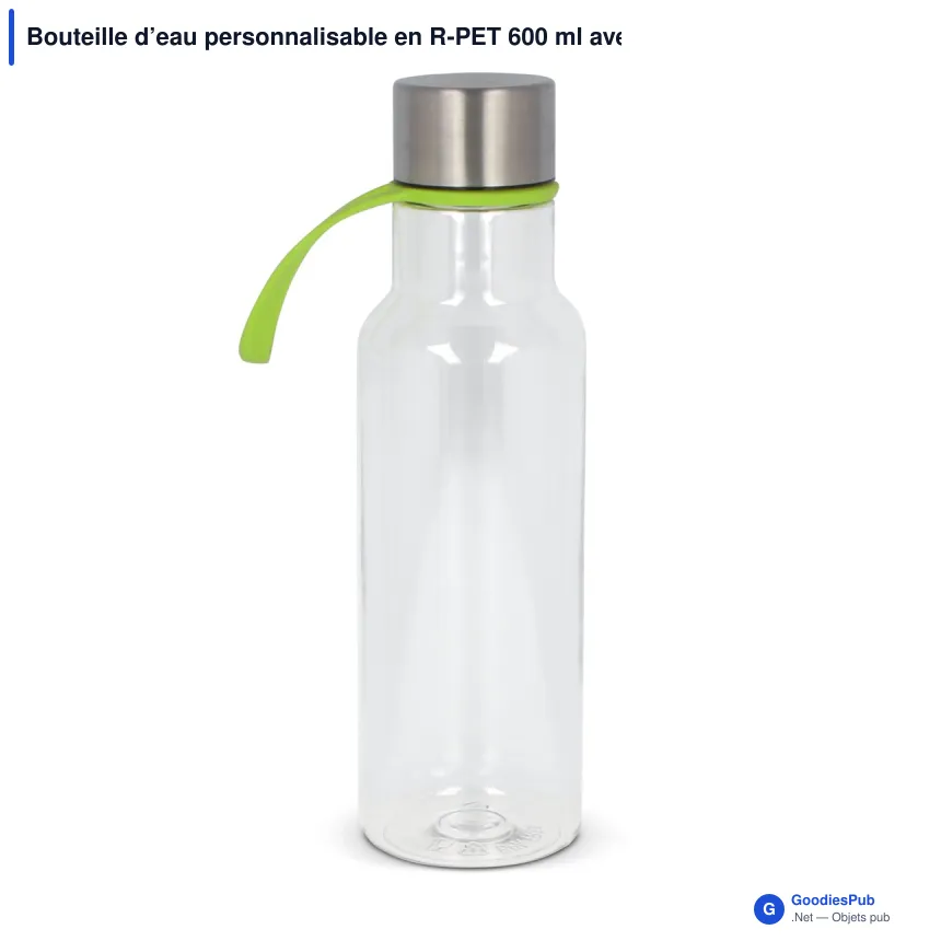 Bouteille d’eau personnalisable en R-PET 600 ml avec logo - Tatum - Image 6
