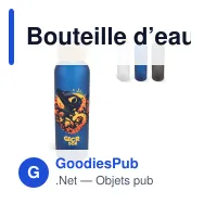 Bouteille d’eau personnalisable 500 ml avec logo - Verre et bambou - Miniature 1