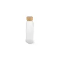 Variante Blanc - Bouteille d’eau personnalisable 500 ml avec logo - Verre et bambou