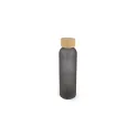 Variante Gris foncé - Bouteille d’eau personnalisable 500 ml avec logo - Verre et bambou