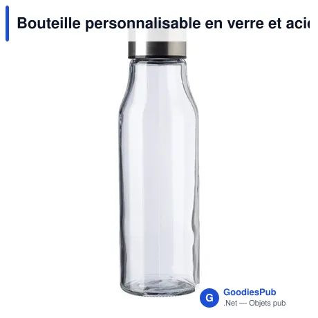 Bouteille personnalisable en verre et acier inoxydable Andrei avec logo