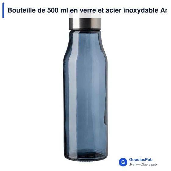 Bouteille personnalisable en verre et acier inoxydable Andrei avec logo - Image 5