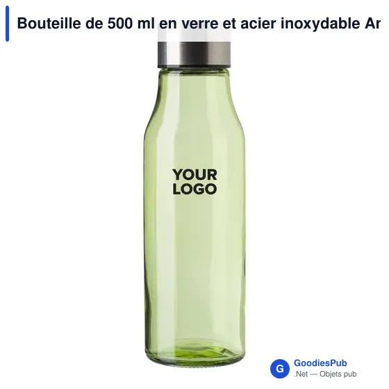 Bouteille personnalisable en verre et acier inoxydable Andrei avec logo - Image 8