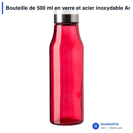 Bouteille personnalisable en verre et acier inoxydable Andrei avec logo - Image 9