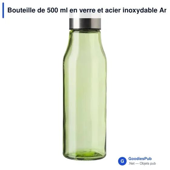 Bouteille personnalisable en verre et acier inoxydable Andrei avec logo - Image 10