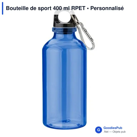 Bouteille de sport personnalisable 400 ml avec logo - RPET - Image 2