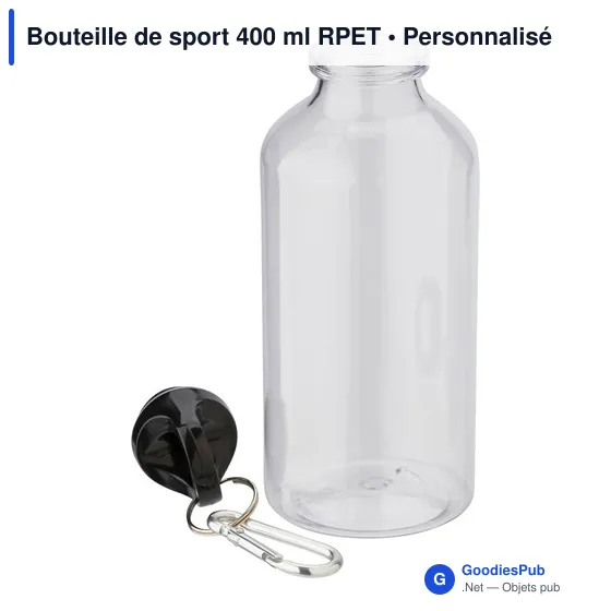 Bouteille de sport personnalisable 400 ml avec logo - RPET - Image 5