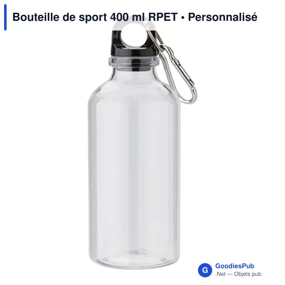 Bouteille de sport personnalisable 400 ml avec logo - RPET - Image 6
