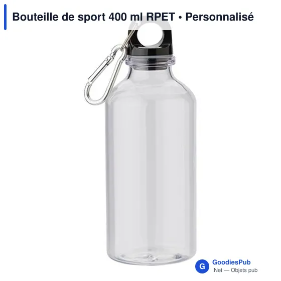Bouteille de sport personnalisable 400 ml avec logo - RPET - Image 7