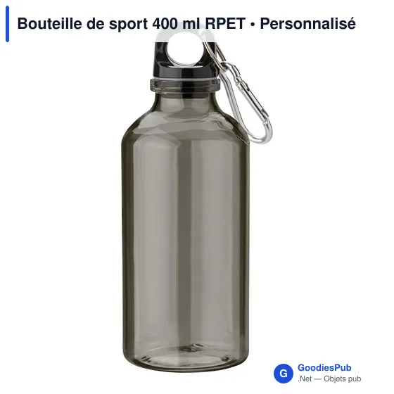 Bouteille de sport personnalisable 400 ml avec logo - RPET - Image 9
