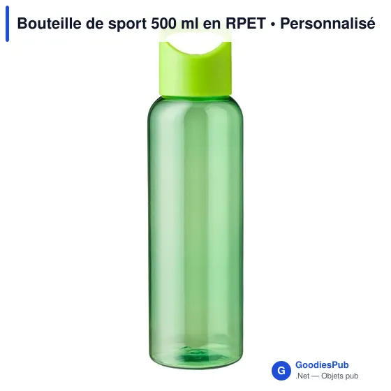 Bouteille de sport personnalisable 500 ml avec logo - RPET - Image 12