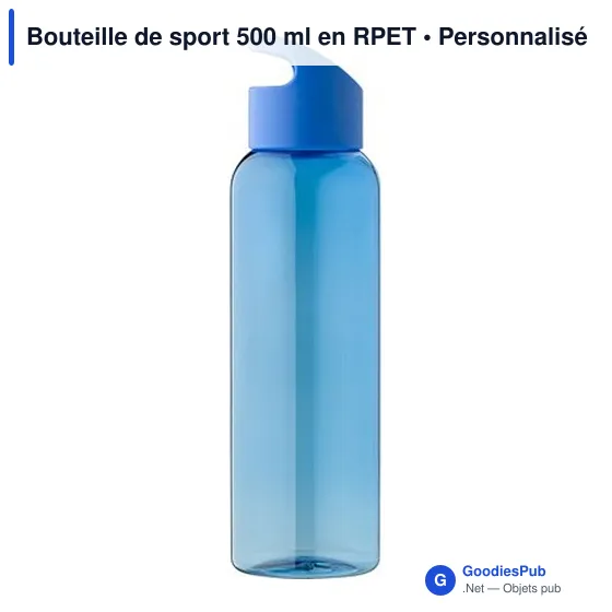 Bouteille de sport personnalisable 500 ml avec logo - RPET - Image 3