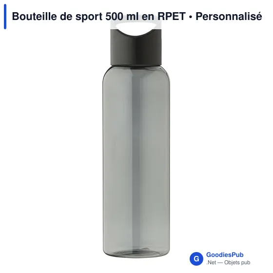 Bouteille de sport personnalisable 500 ml avec logo - RPET - Image 4