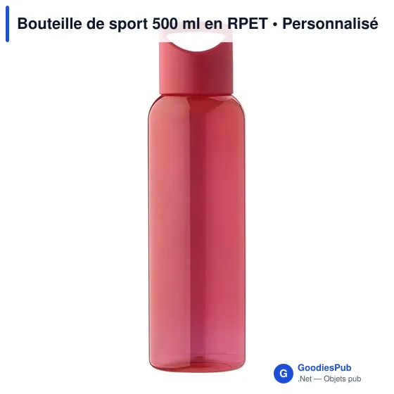 Bouteille de sport personnalisable 500 ml avec logo - RPET - Image 5
