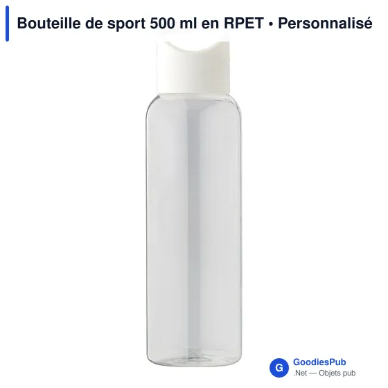 Bouteille de sport personnalisable 500 ml avec logo - RPET - Image 6
