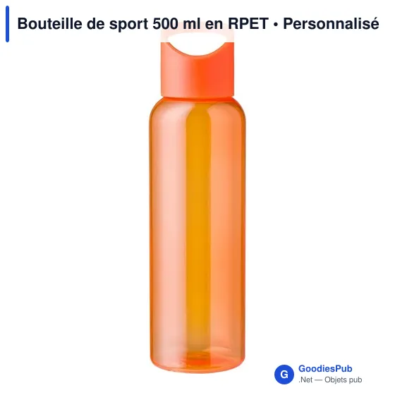Bouteille de sport personnalisable 500 ml avec logo - RPET - Image 7